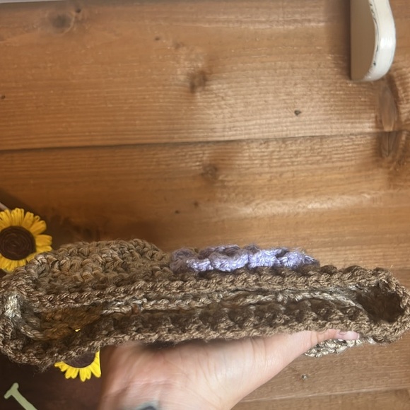 Handmade Crochet Knit Flower Hat Bonnet Boho Hippie Grannycore - Picture 7 of 7